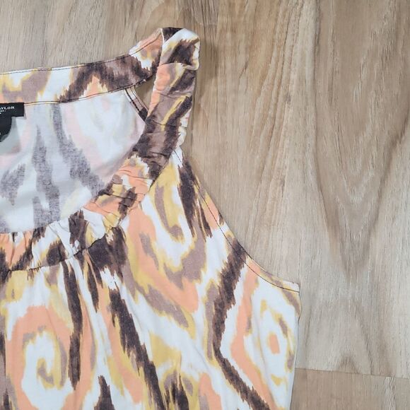 💜Ann Taylor Multicolored High Neck Sleeveless Top Large - Picture 4 of 8